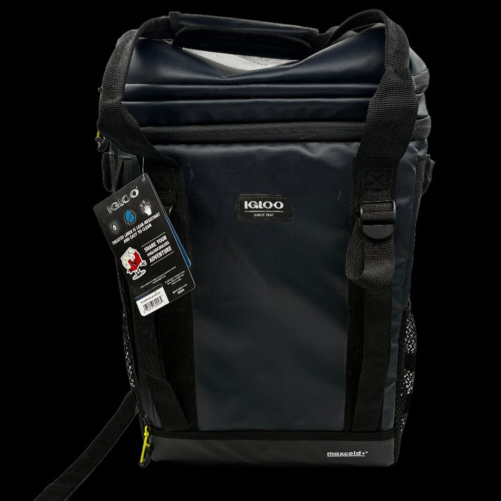 Igloo Maxcold+ Soft Sided Cooler Backpack Dark Navy Black